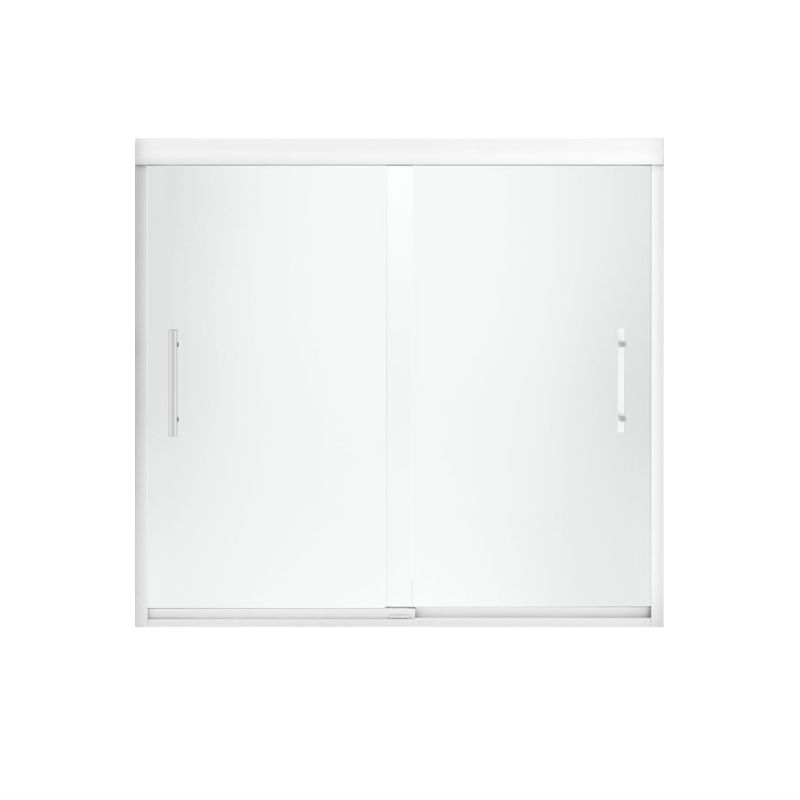 Finesse 59-5/8x55-1/2" Bath Door in Silver & Frosted Glass