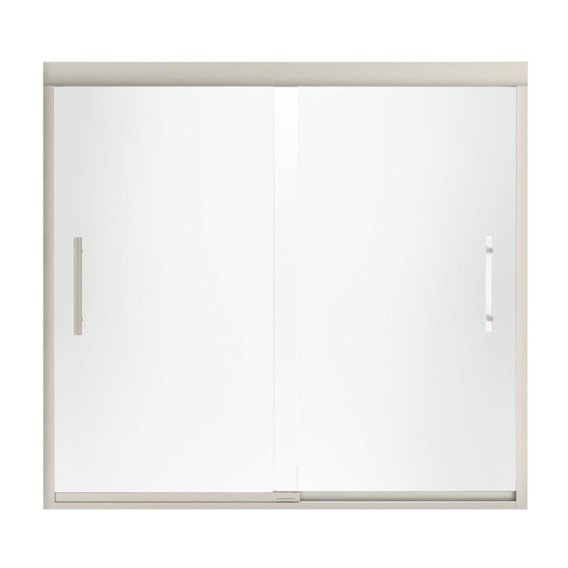 Finesse 59-5/8x55-1/2" Bath Door in Nickel & Frosted Glass