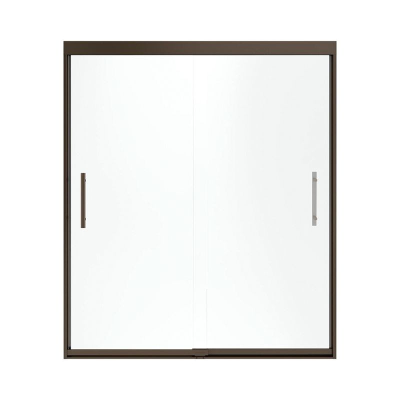 Finesse 59-5/8x70-1/16" Shower Door, Bronze & Frosted Glass
