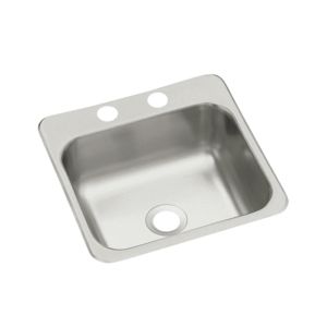 Entertainment 15x15x5-1/2" SS Single Bowl Bar Sink w/2 Holes