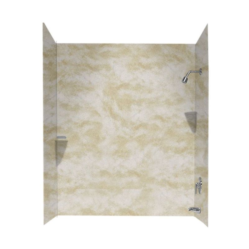 Smooth 3-Panel Tub Wall Kit 60x30x60" in Cloud White