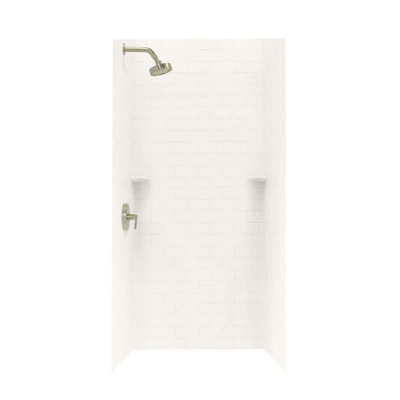 Classic Subway Tile Shower Wall Kit 36x36x96" in Bisque