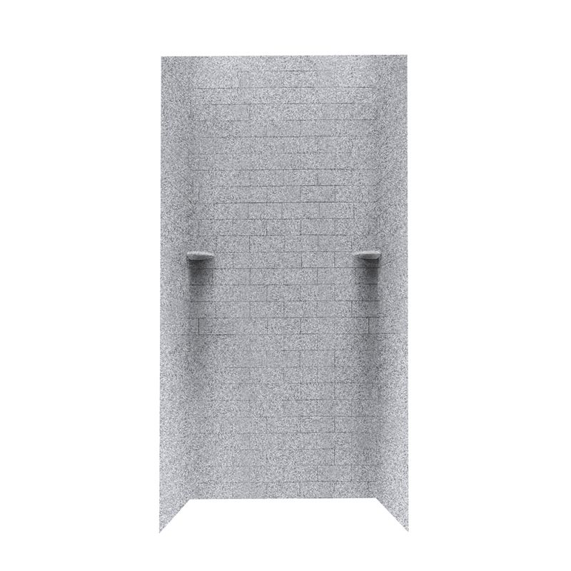 Classic Subway Tile Shower Wall Kit 36x36x96" in Gray Granite