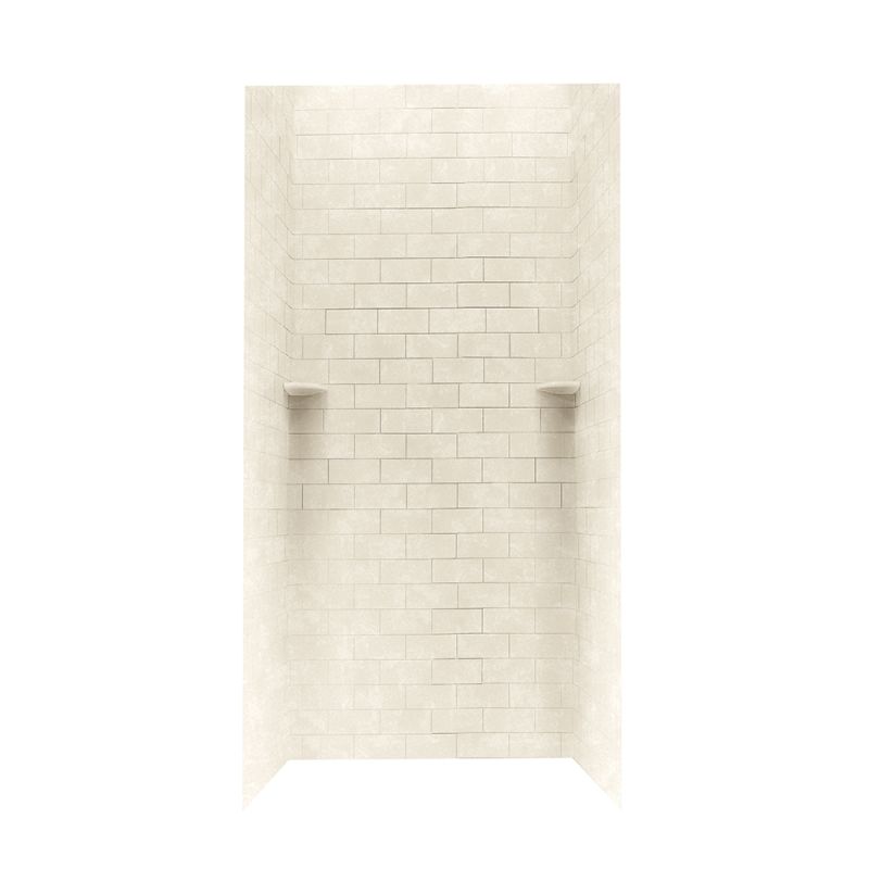 Classic Subway Tile Shower Wall Kit 36x36x96" in Cloud Bone