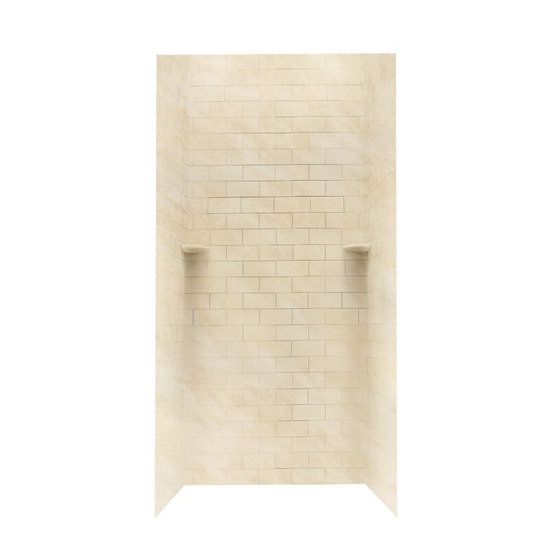 Classic Subway Tile Shower Wall Kit 36x36x96" in Golden Steppe