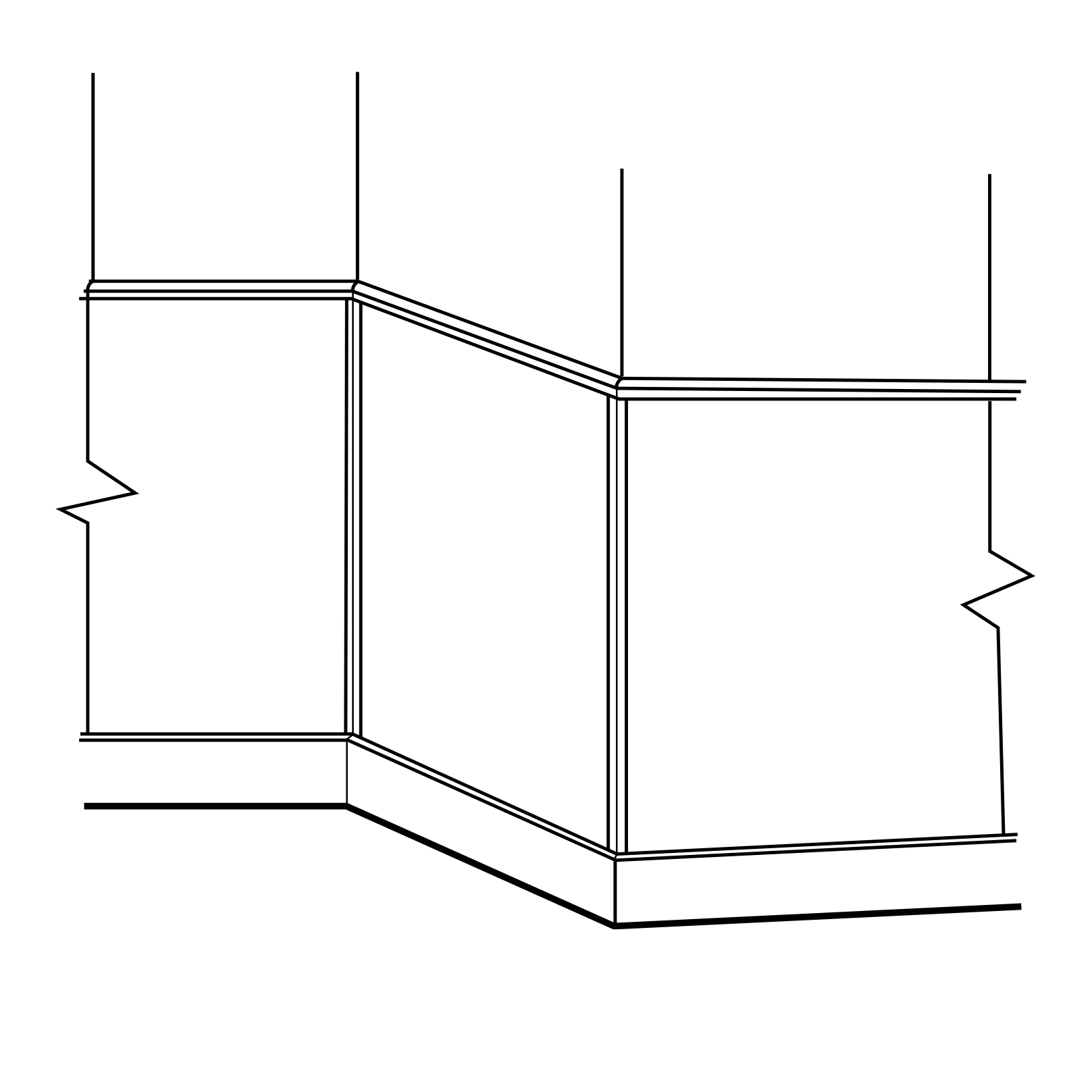Inside Corner Molding for Wainscoting Panels in White