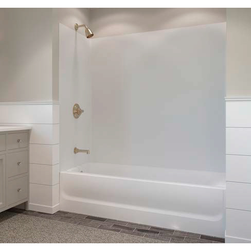 Smooth 3-Panel Tub Wall Kit 60x30x60" in Bright White