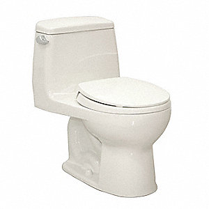Ultramax 1-pc Round Front Toilet w/Seat in Colonial White 1.6 gpf