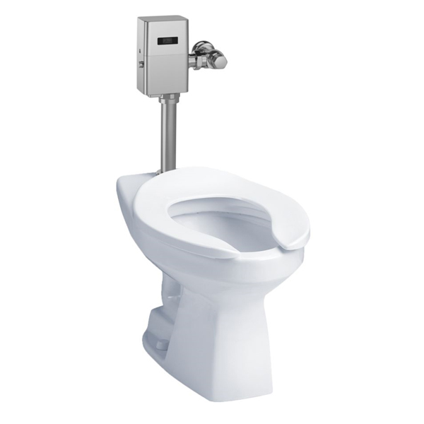 Commercial Flushometer High Efficiency Toilet in Cotton White