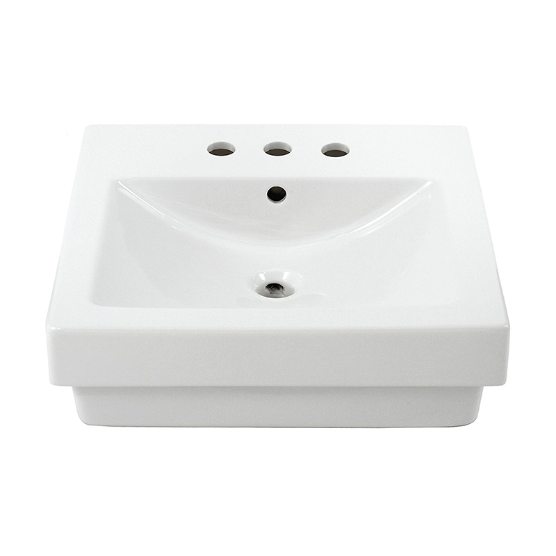 Vernica Design II 20x18" Vessel Bathroom Sink in Cotton w/8" Faucet Centers