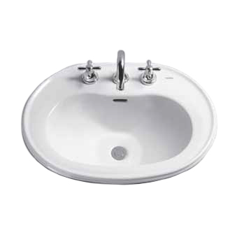 Mercer 25x19" Drop In Lav Sink w/1 Fct Hole in Cotton White