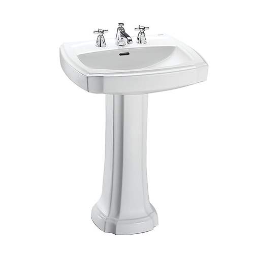 Guinevere Pedestal Sink & Base in Cotton White