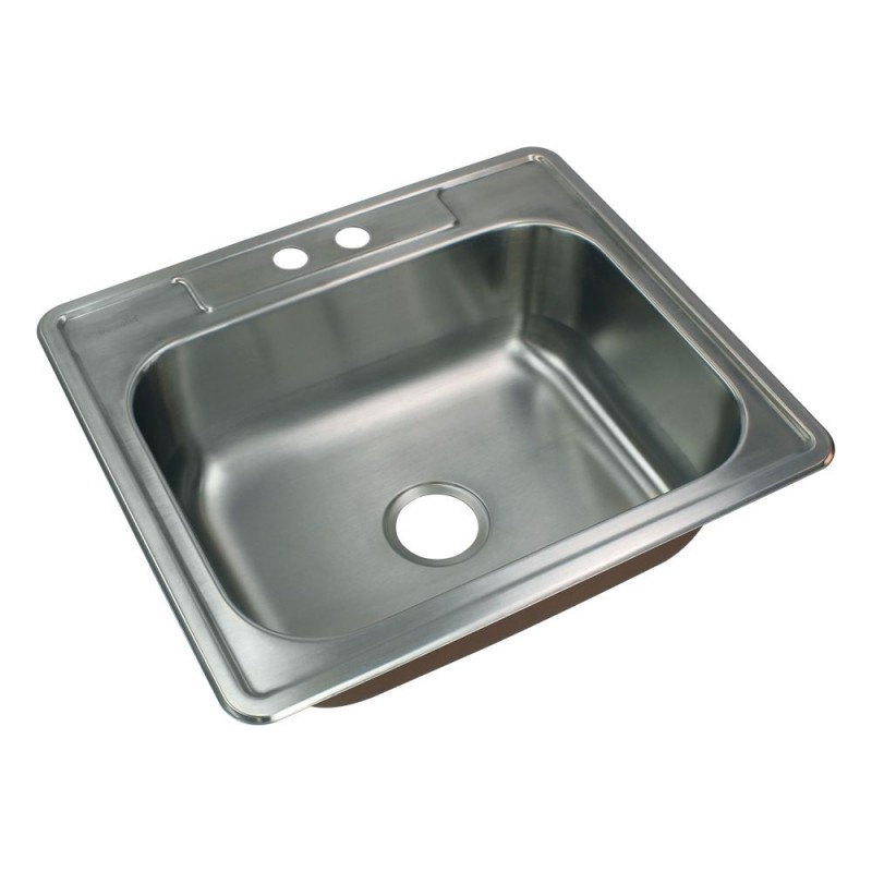 Classic 25x22-1/64x8" Stainless Steel Kitchen Sink w/2 Holes
