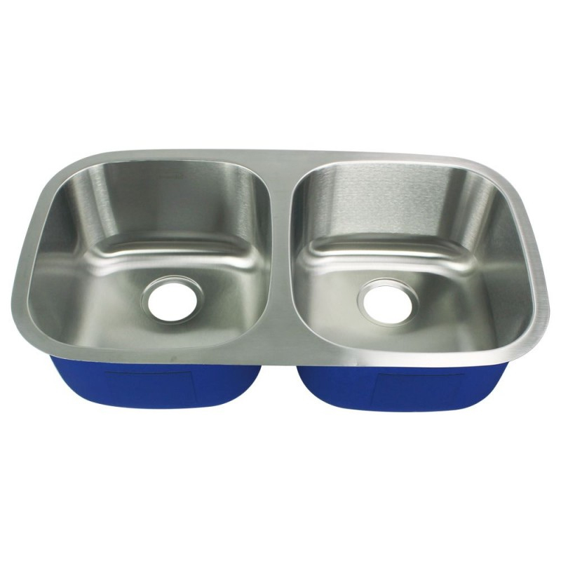 Meridian 32-13/32x18-1/8x9" SS Equal Double Bowl Sink