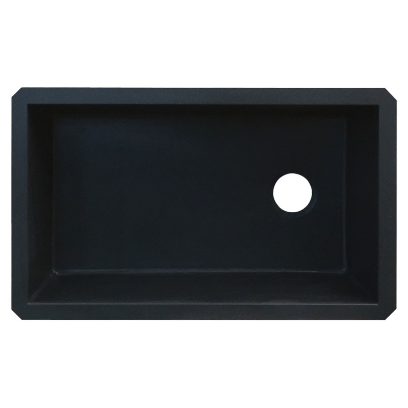 Radius 31-3/4x19-1/8x9-1/2" One Bowl Kitchen Sink in Black