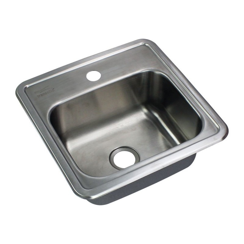 Select 15x15x6" Stainless Steel Drop-In Bar Sink w/1-Hole