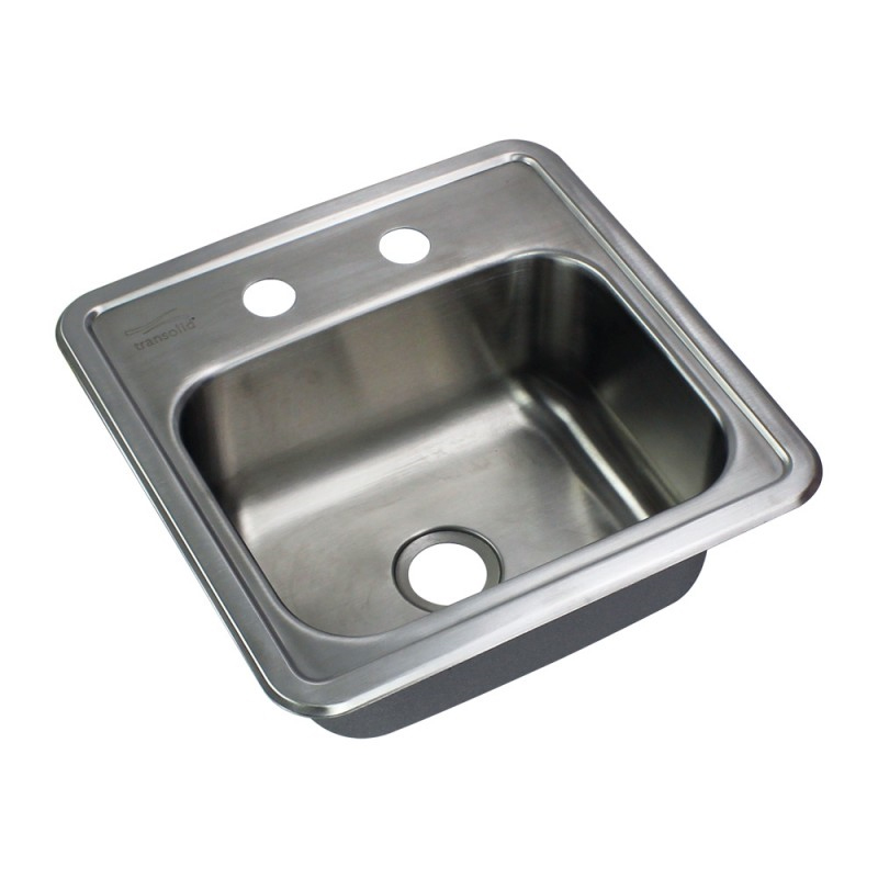 Select 15x15x6" Stainless Steel Drop-In Bar Sink w/2-Holes