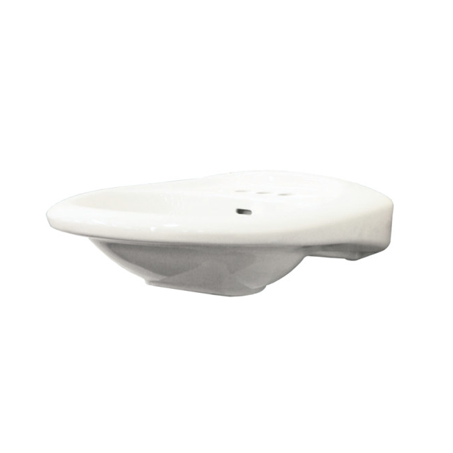 Madison Grande 21-2/3x18-3/10 Pedestal Sink in White w/4" Fct Ctr