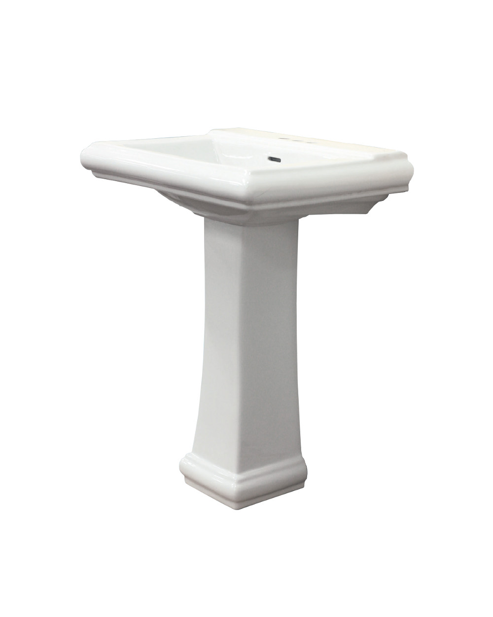 Avalon Pedestal Sink & Base in White w/4" Faucet Holes