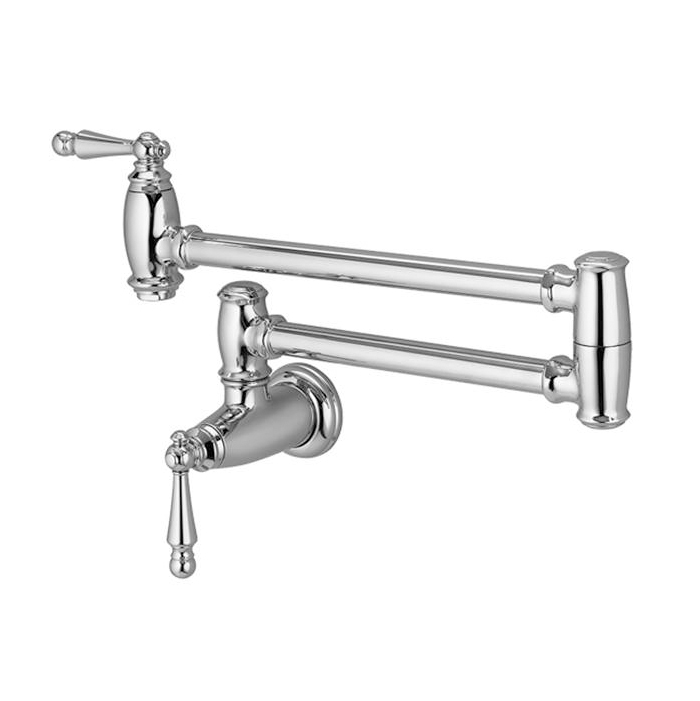 Traditional Single Hole Wall Mount Pot Filler in Chrome