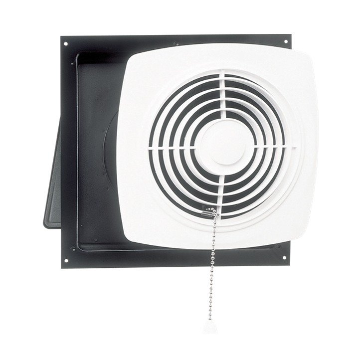 Wall Fan 8" Chain Operated w/Square Plastic Grille White