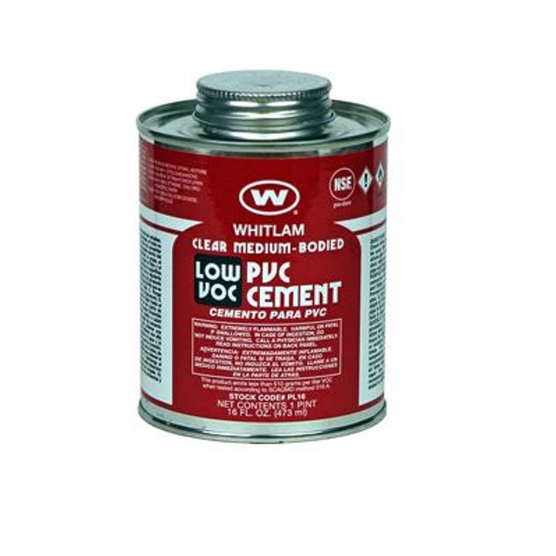 Cement 1 Pt Clear Medium Body for up to 8" Diameter Schedule 40/80 PVC 