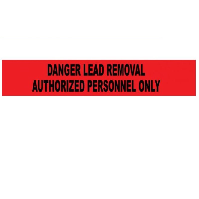Barricade Tape 3"X1000' 3 mil Black on Red " Danger Lead Removal"