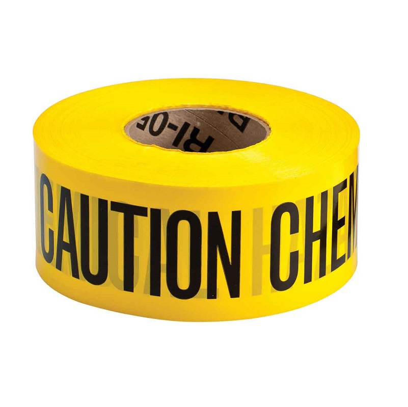 Caution Chemical Hazard Barricade Tape 3"X1000'