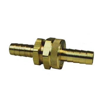 Complete Coupling Brass w/Hex Nut 3/8 Barb X 3/4 GHT 5920606K (BC73) MACHINED - SHORT SHANK
