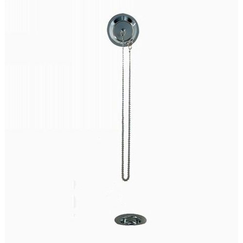 Standard Collection Bathtub Drain with Chain & Stopper Satin