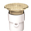 CLEANOUT 3-4" ABS BODY SPIGOT/HUB 84127 ADJUSTABLE GENERAL PURPOSE 6" BRASS ROUND COVER