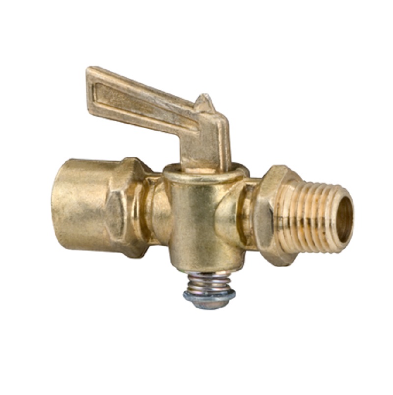 Shut Off Valve 1/4" Brass MPTXFPT with Lever Handle Max Pressure 30 PSI