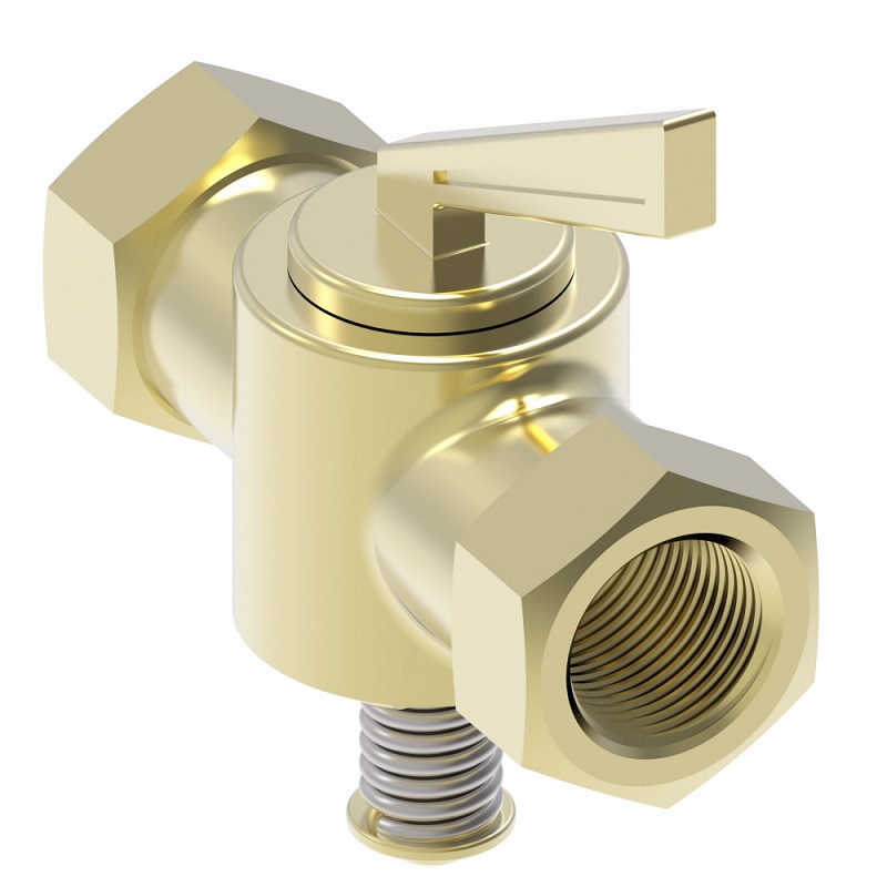 Ground Plug 3/8" Brass Lever Handle 15# Double Compression Ends