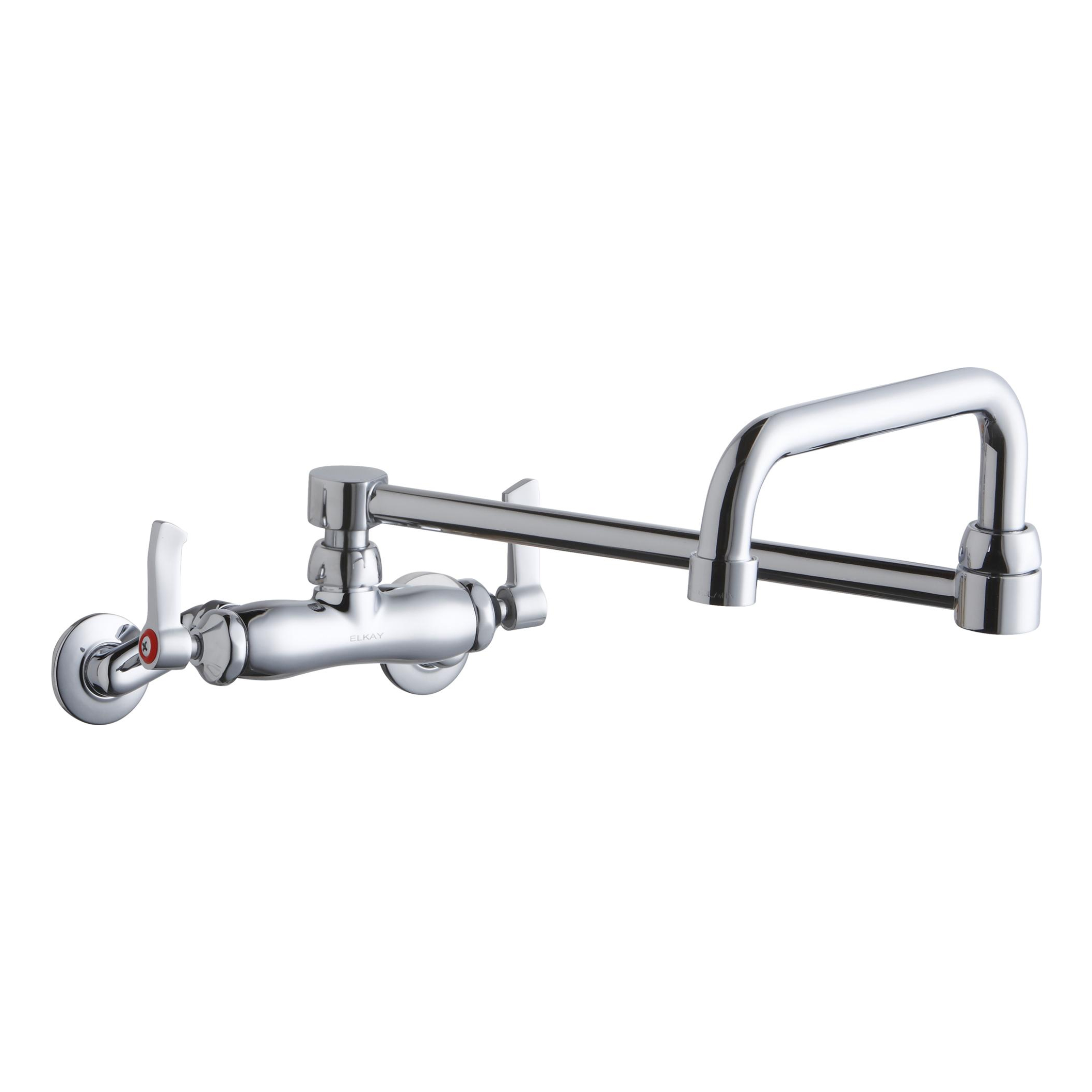 Wall Mount Faucet W/Double Swing Spout In Chrome