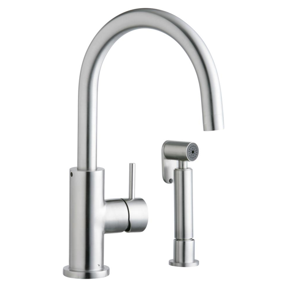 Allure Single Handle Kitchen Faucet w/Side Spray Satin Stainless Steel