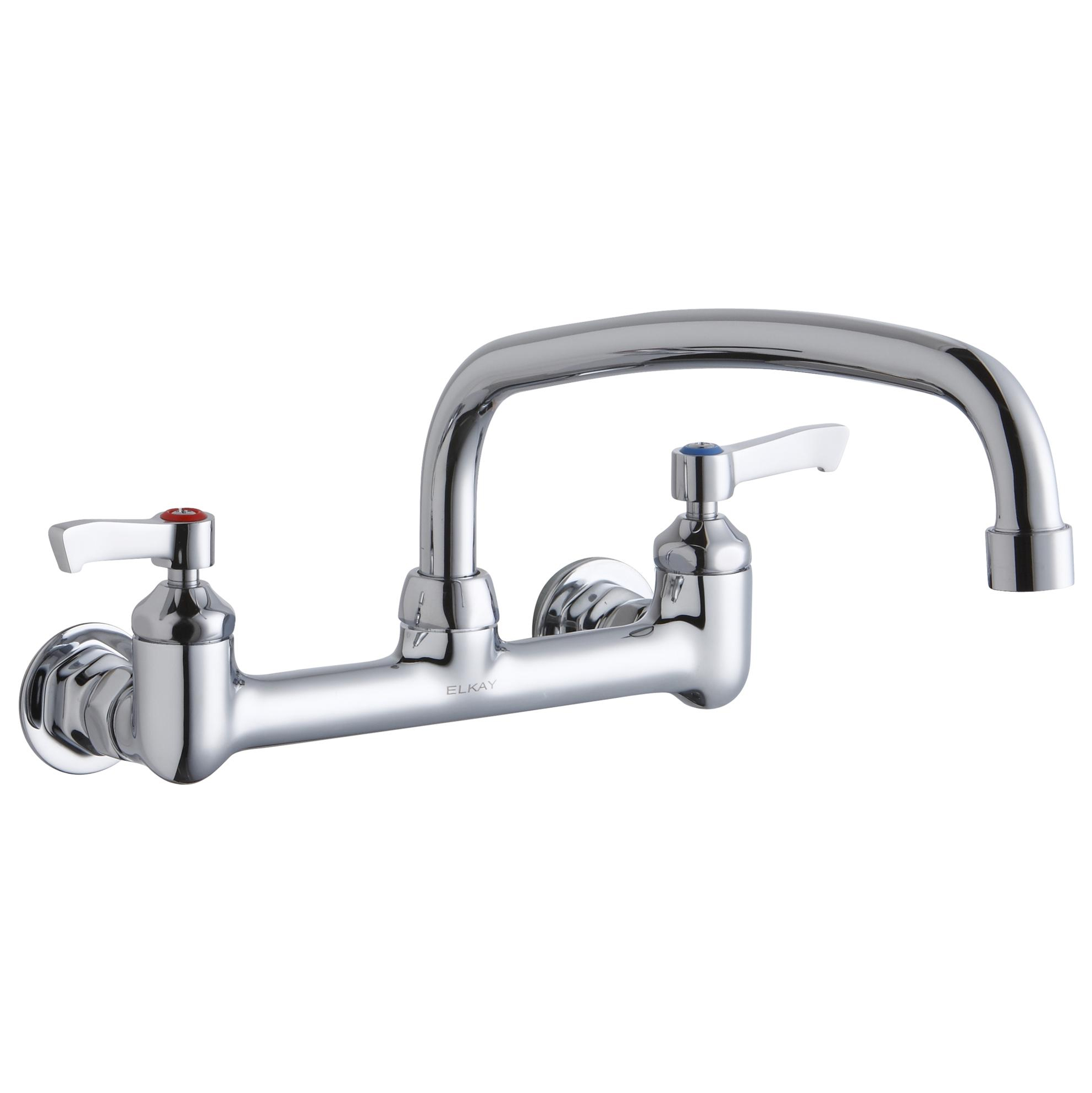 Foodservice Kitchen Faucet w/8" Centers & 1/2" Offset Inlets 1.5 gpm Wall Mount in Chrome