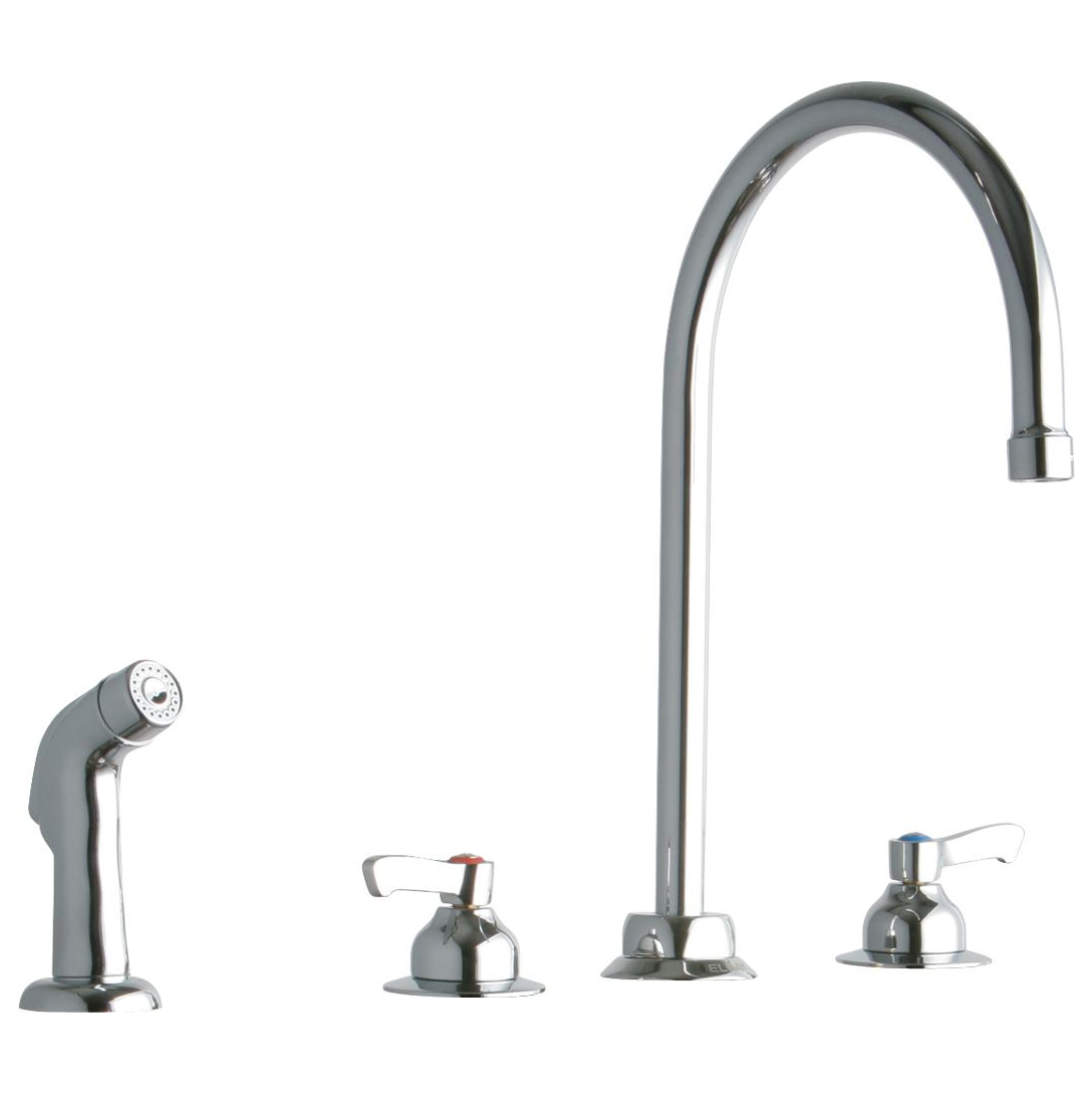 Commercial Kitchen Faucet w/8" Centers & Side Spray 1.5 gpm Concealed Deck in Chrome