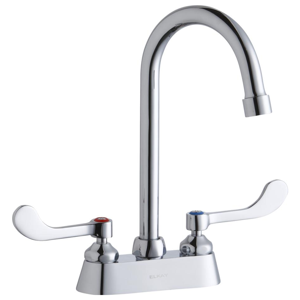 Commercial Kitchen Faucet w/4" Centers 1.5 gpm Exposed Deck in Chrome
