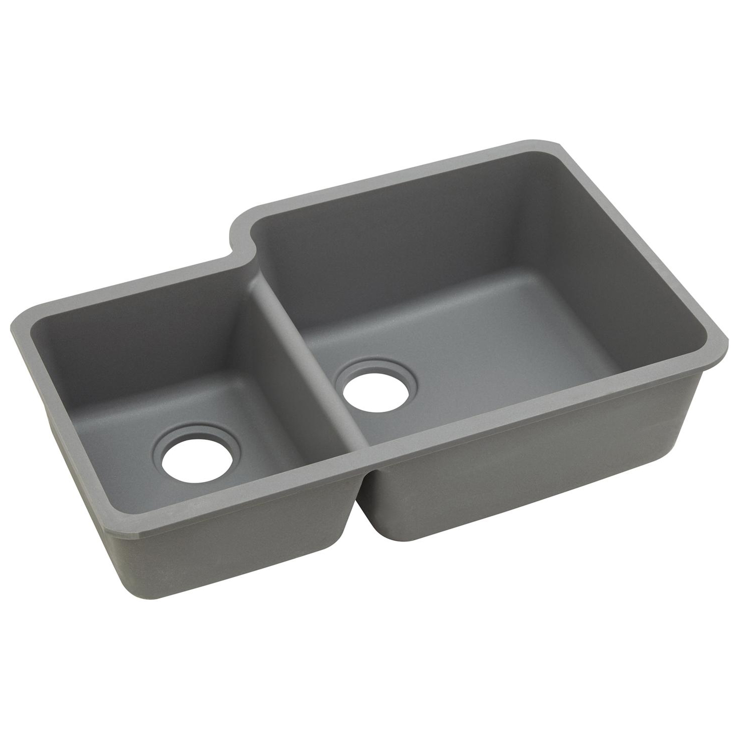 Quartz Classic 33x20-11/16x9" 40/60 Dbl Bowl Sink Greystone