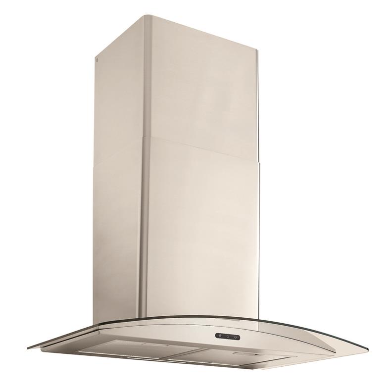 Elite Range Hood Chimney 36" Convertible Curved Glass Wall-Mount 460 CFM Stainless Steel