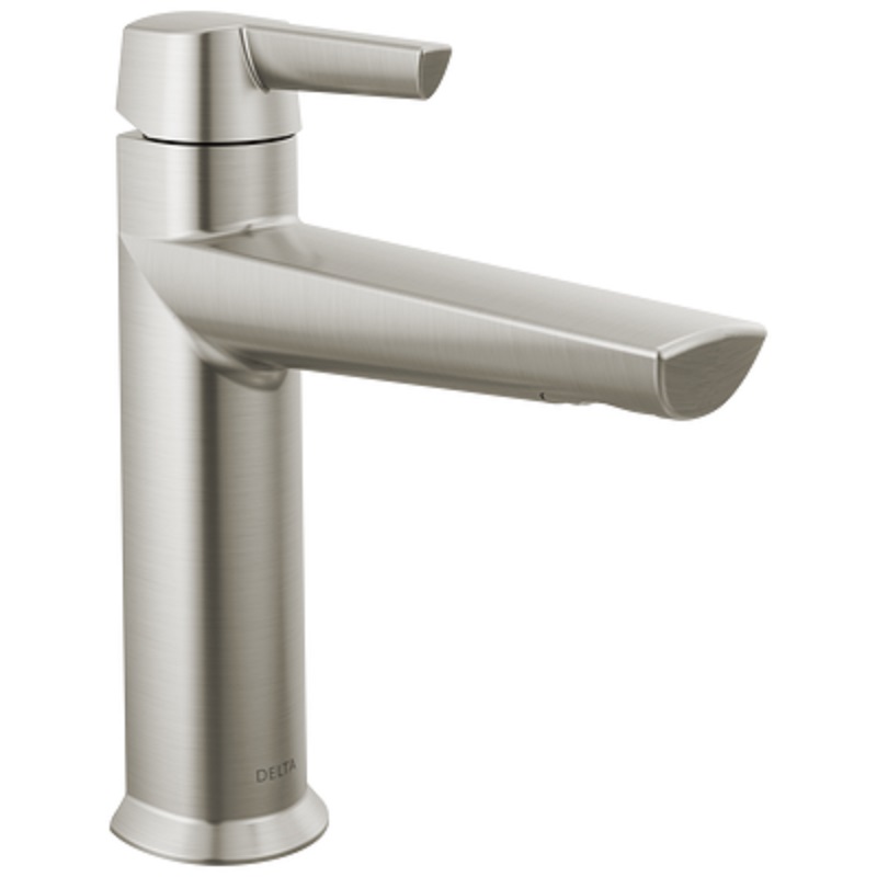Galeon 1-Lever Handle Lav Faucet in Stainless w/Drain