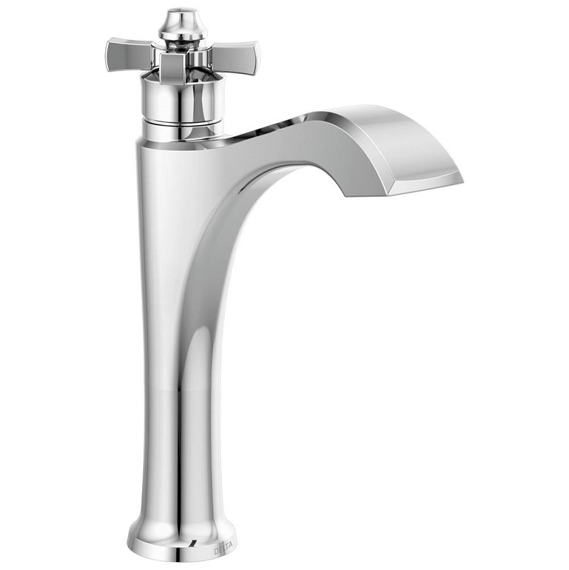 Dorval 1-Cross Hdl Mid-Height Vessel Faucet in Chrome