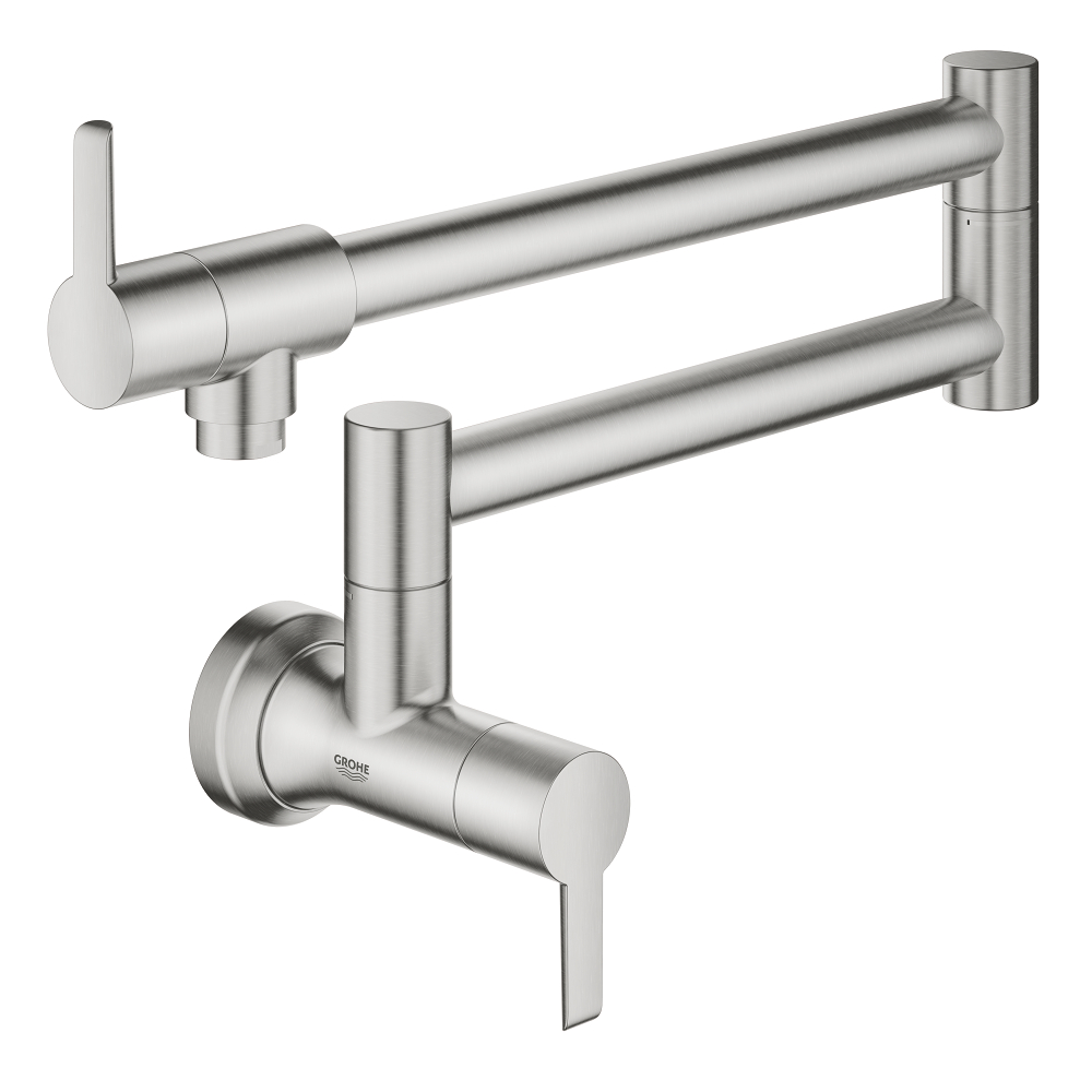 Ladylux Wall Mount Pot Filler in SuperSteel Infinity Finish