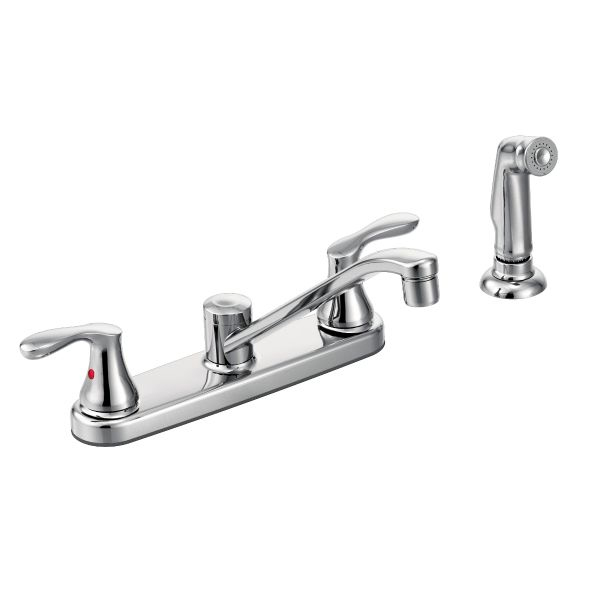 Cornerstone Two Handle Low Arc Kitchen Faucet in Chrome