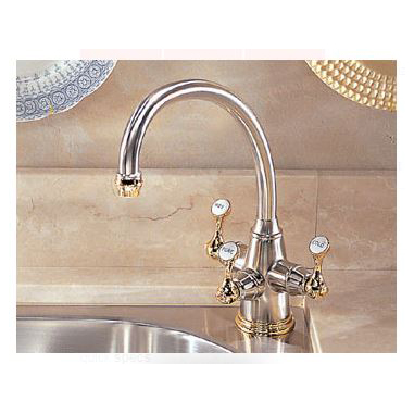 Triflow Traditional 3-Handle Faucet w/Filtration & Side Spray Chrome/NuBrass