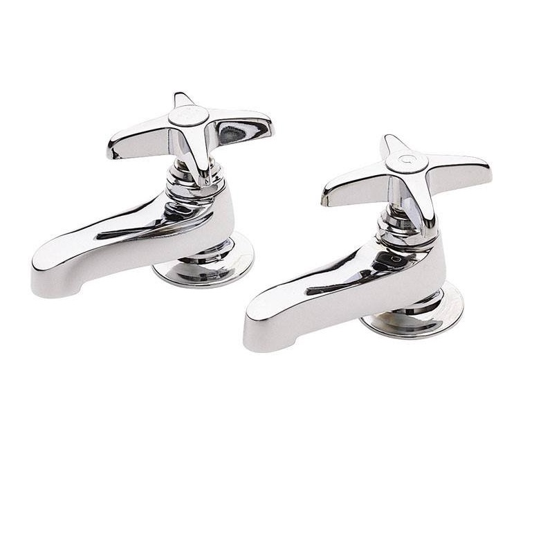 Laundry Faucet w/Cross Handle in Chrome, 1 pair