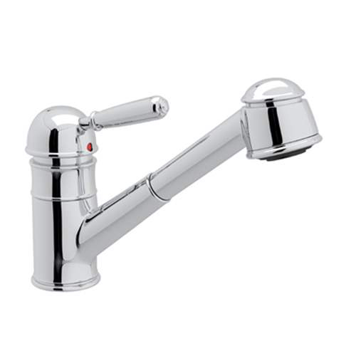 Country Pull-Out Kitchen Faucet in Polished Chrome w/Metal Lever