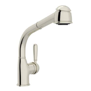 Country Kitchen Pull-Out Faucet w/Metal Lever in Polished Nickel