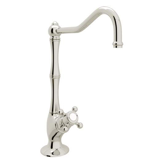 Column Spout Filter Faucet in Polished Nickel w/Mini Cross
