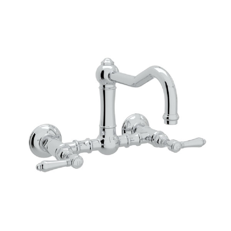 Country Bridge Faucet w/Metal Lever Handles in Polished Chrome